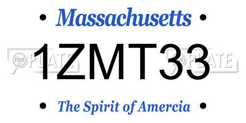 1ZMT33 Massachusetts License Plate
