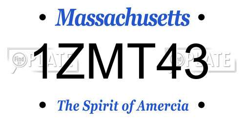 1ZMT43 Massachusetts License Plate