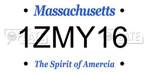 1ZMY16 Massachusetts License Plate