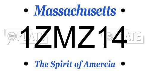 1ZMZ14 Massachusetts License Plate