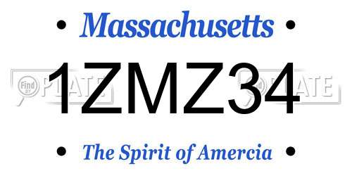 1ZMZ34 Massachusetts License Plate