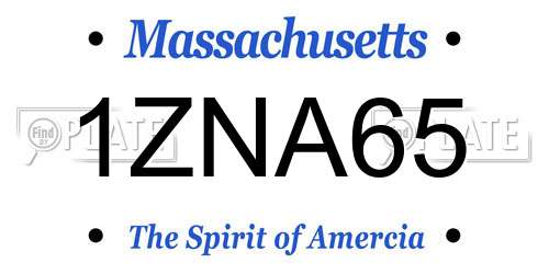 1ZNA65 Massachusetts License Plate