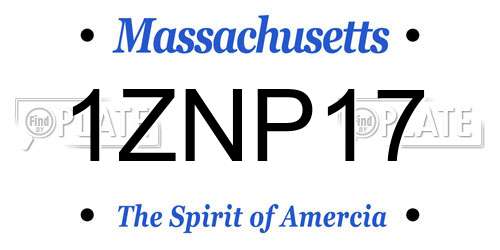 1ZNP17 Massachusetts License Plate