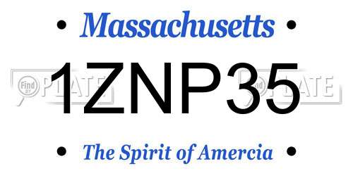 1ZNP35 Massachusetts License Plate