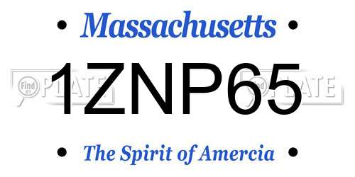 1ZNP65 Massachusetts License Plate