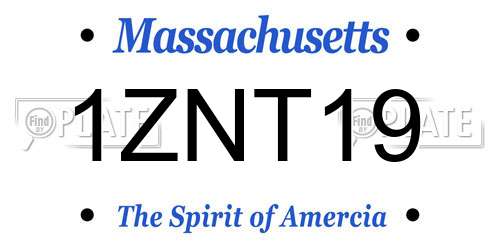 1ZNT19 Massachusetts License Plate