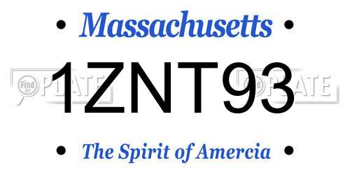 1ZNT93 Massachusetts License Plate