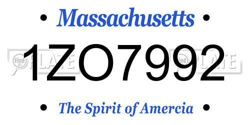 1ZO7992 Massachusetts License Plate