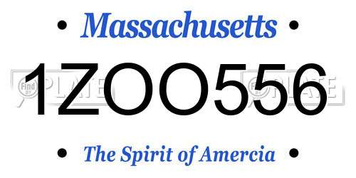1ZOO556 Massachusetts License Plate