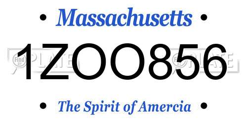 1ZOO856 Massachusetts License Plate