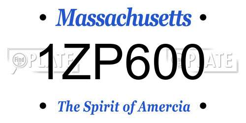 1ZP600 Massachusetts License Plate