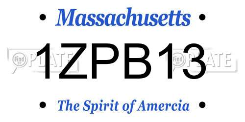 1ZPB13 Massachusetts License Plate