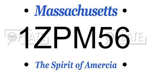 1ZPM56 Massachusetts License Plate