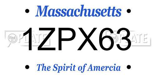 1ZPX63 Massachusetts License Plate