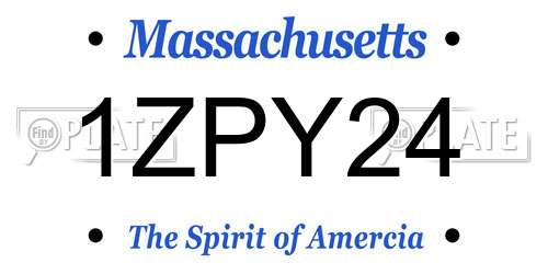 1ZPY24 Massachusetts License Plate