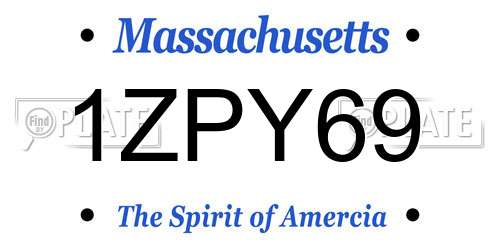 1ZPY69 Massachusetts License Plate