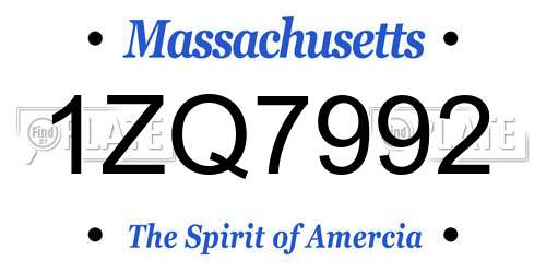 1ZQ7992 Massachusetts License Plate