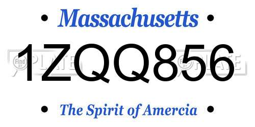 1ZQQ856 Massachusetts License Plate
