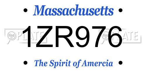 1ZR976 Massachusetts License Plate