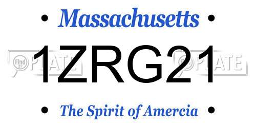 1ZRG21 Massachusetts License Plate