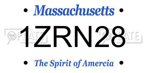 1ZRN28 Massachusetts License Plate