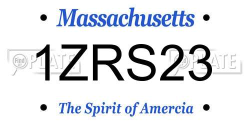 1ZRS23 Massachusetts License Plate