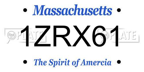 1ZRX61 Massachusetts License Plate