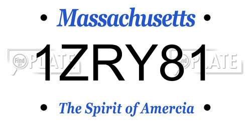 1ZRY81 Massachusetts License Plate