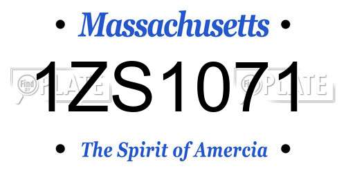 1ZS1071 Massachusetts License Plate