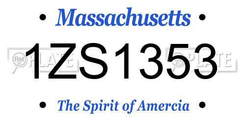 1ZS1353 Massachusetts License Plate
