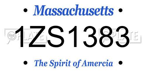 1ZS1383 Massachusetts License Plate