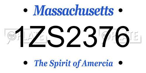 1ZS2376 Massachusetts License Plate