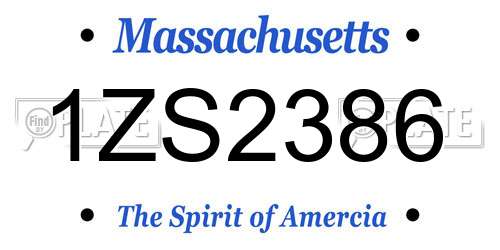 1ZS2386 Massachusetts License Plate