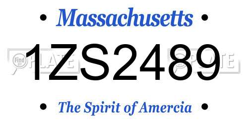 1ZS2489 Massachusetts License Plate