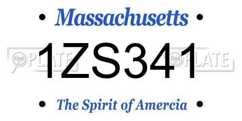 1ZS341 Massachusetts License Plate