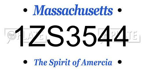 1ZS3544 Massachusetts License Plate