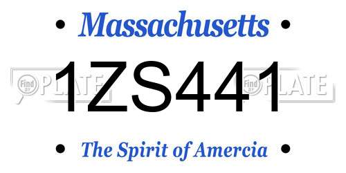 1ZS441 Massachusetts License Plate