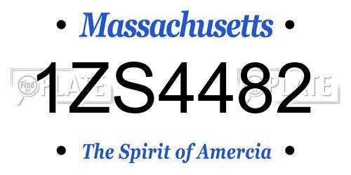 1ZS4482 Massachusetts License Plate