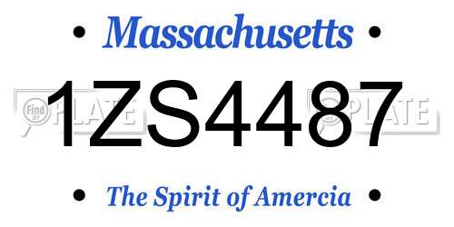 1ZS4487 Massachusetts License Plate