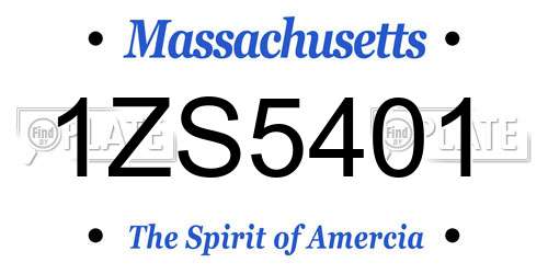 1ZS5401 Massachusetts License Plate