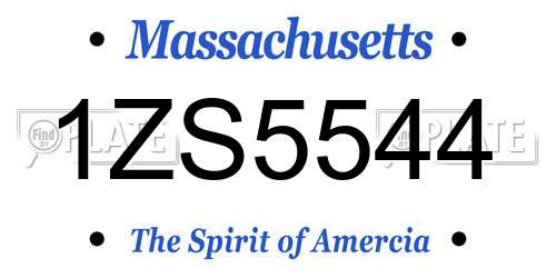 1ZS5544 Massachusetts License Plate