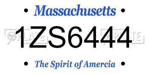 1ZS6444 Massachusetts License Plate