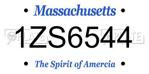 1ZS6544 Massachusetts License Plate