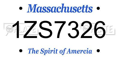 1ZS7326 Massachusetts License Plate