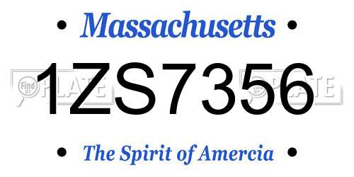 1ZS7356 Massachusetts License Plate