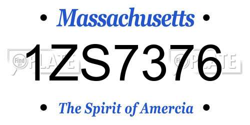 1ZS7376 Massachusetts License Plate