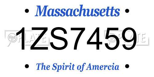 1ZS7459 Massachusetts License Plate