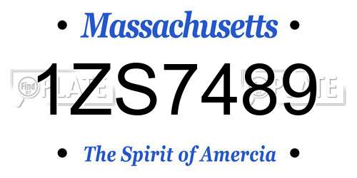 1ZS7489 Massachusetts License Plate