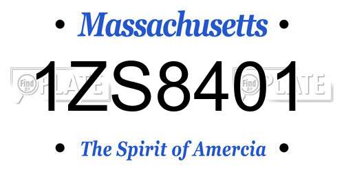 1ZS8401 Massachusetts License Plate