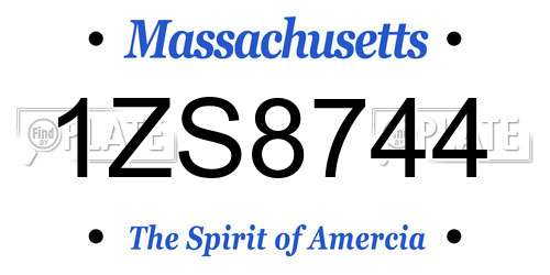 1ZS8744 Massachusetts License Plate